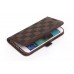 Samsung S6 Edge - Black Brick Pattern PU Leather Flip Stand Protective Phone Cover Case Wallet